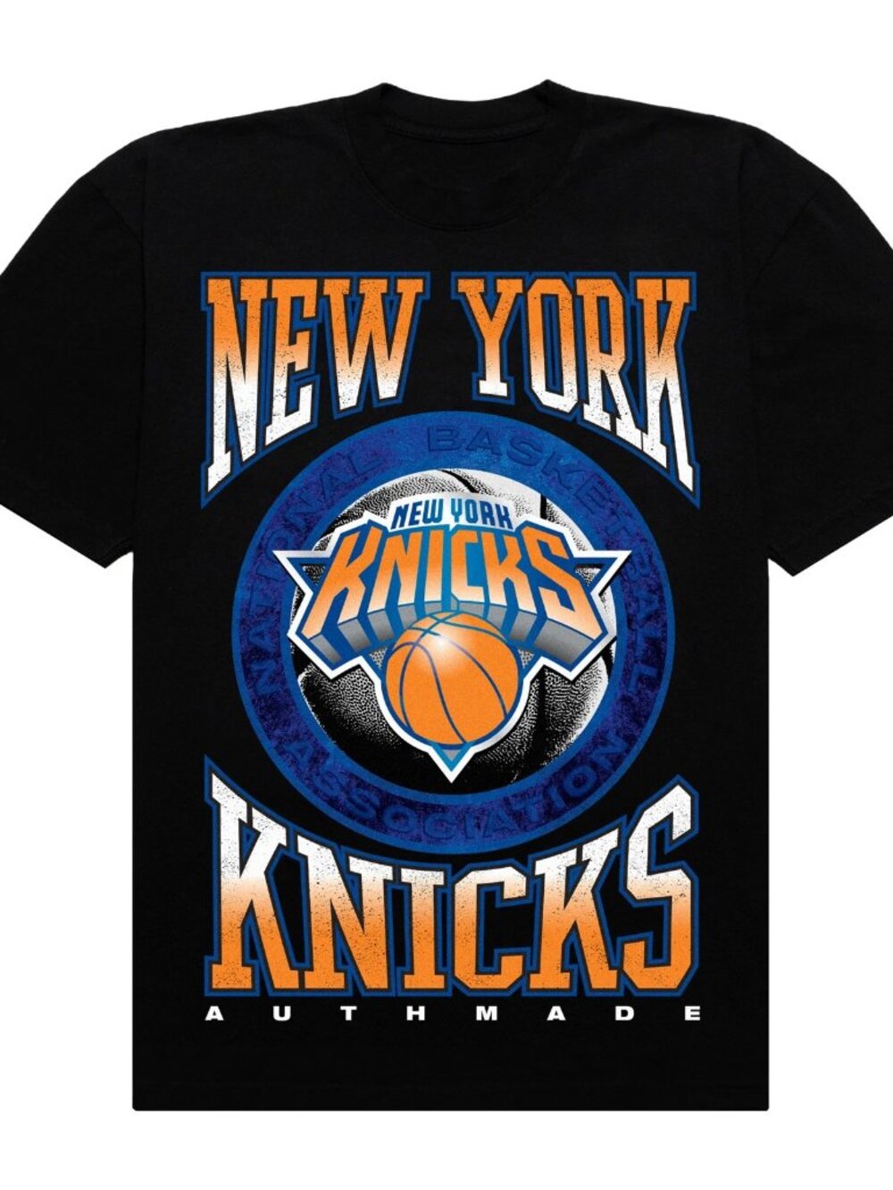 Men's Authmade Black New York Knicks Metal Premium Heavyweight T-Shirt